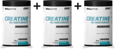 3 x Skill Nutrition Micronised Creatine Monohydrate, Unflavoured - 500g