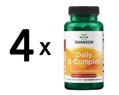 4 x Swanson Daily B-Complex - 100 vcaps