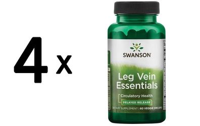 4 x Swanson Delayed-Release Leg Vein Essentials - 60 vcaps
