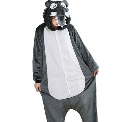 Wolf Anime Onesie Erwachsene Unisex Tier Cosplay Pyjamas Plusch Winter Flanell