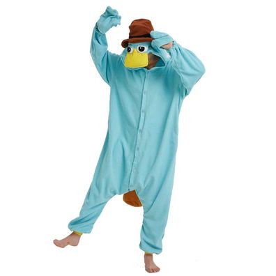 Schnabeltier Kigurumi Onesie Erwachsene Damen Tier Cosplay Pyjamas Plusch Halloween