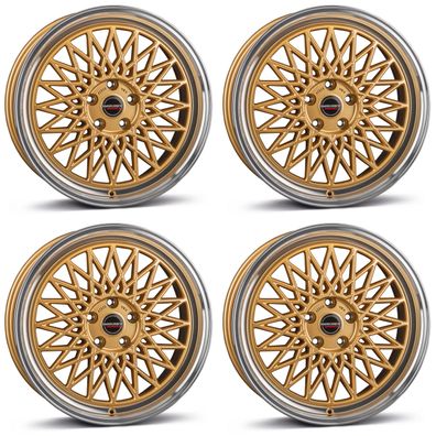 4 Borbet Felgen B 8.0x17 ET45 5x112 GOLDP für VW Beetle Caddy Cross e-Golf Eos Golf