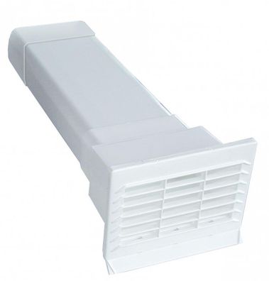 Flachkanal 150x70mm, Soft 125 Mauerkasten mit Rückstauklappe, Dunstabzugshaube