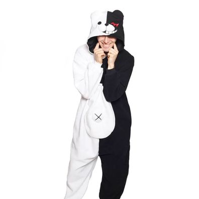 Monokuma Bar Onesie Erwachsene Tier Cosplay Pyjamas Plusch Anime Halloween Homewear