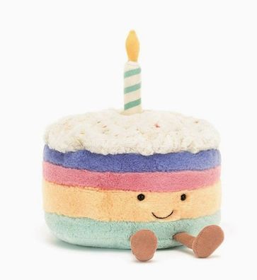 Jellycat Amuseables Niedlicher Plüsch-Regenbogenkuchen 26cm