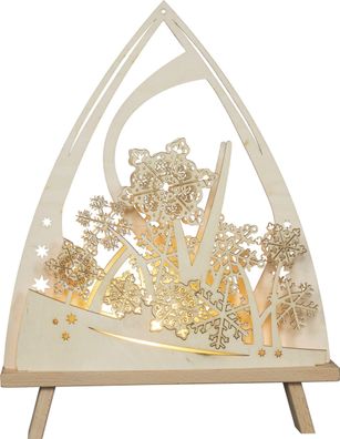 Lichterspitze Eissterne LED-Beleuchtung natur BxHxT 30x38,5x6cm NEU Schwibboge