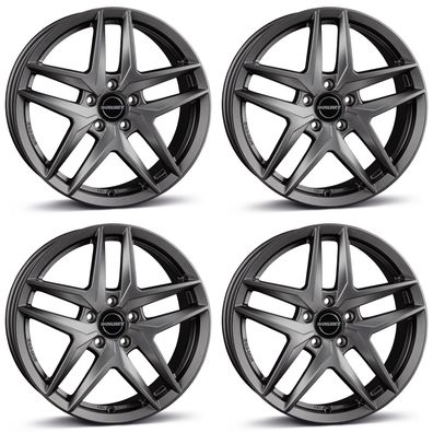 4 Borbet Felgen Z 7.5x18 ET43 5x112 GREYM für VW Beetle Caddy Cross e-Golf Eos Golf