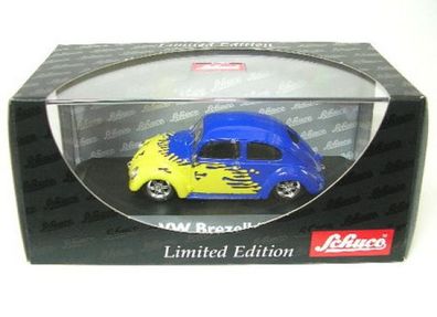 VW Brezelkäfer Tuning Car (gelb/blau) 1:43 Schuco in OVP Limited Edition