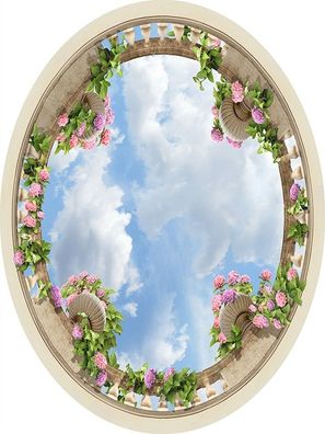 Vlies Fototapeten Dachtapeten Dachbilder Decke mit Blumenhimmel Modernes 2233