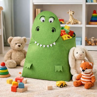 Kids Spielzeugaufbewahrungsbox Aufbewahrungsbox Spielzeugkiste Filz Dino H73cm