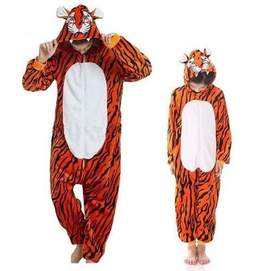 Tiger Kigurumi Onesie Erwachsene Tier Cosplay Pyjamas Plusch Flanell Halloween