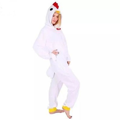 Weibes Huhn Hahn Kigurumi Onesie Erwachsene Tier Cosplay Pyjamas Plusch Familie Party
