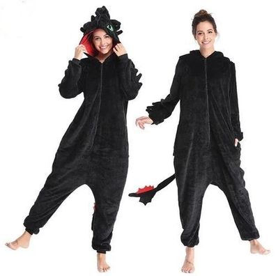 Drache Kigurumi Onesie Erwachsene Tier Cosplay Pyjamas Plusch Flanell Halloween