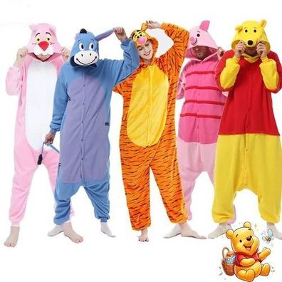 Tiger Schwein Bar Esel Kigurumi Onesie Erwachsene Tier Cosplay Pyjamas Plusch Flanell