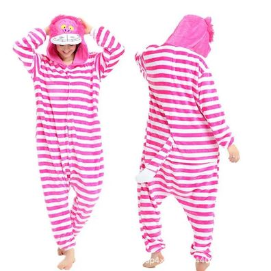 Cheshire Katze Kigurumi Onesie Erwachsene Tier Cosplay Pyjamas Plusch Weihnachten