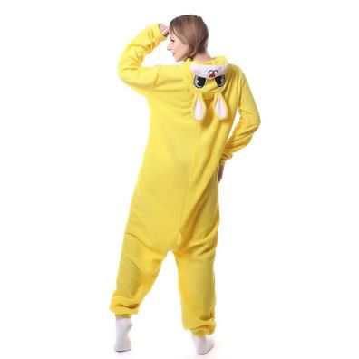 Gelber Hase Kigurumi Erwachsene Tier Cosplay Pyjamas Plusch Weihnachten Geschenk