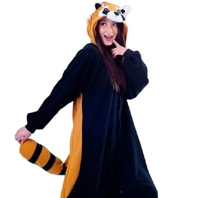 Waschbar Kigurumi Onesie Erwachsene Tier Cosplay Pyjamas Plusch Halloween Party