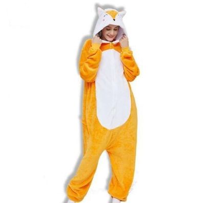 Fuchs Kigurumi Onesie Erwachsene Tier Cosplay Pyjamas Plusch Flanell Halloween
