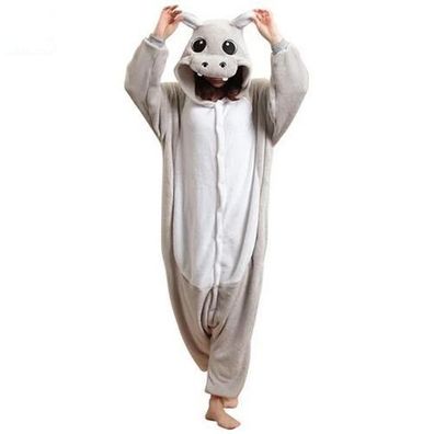 Nilpferd Kigurumi Onesie Erwachsene Tier Cosplay Pyjamas Plusch Halloween Familie