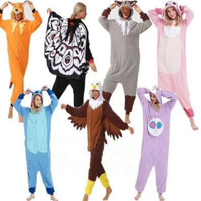 Fuchs Hirsch Adler Mothman Onesie Erwachsene Tier Cosplay Pyjamas Plusch Halloween