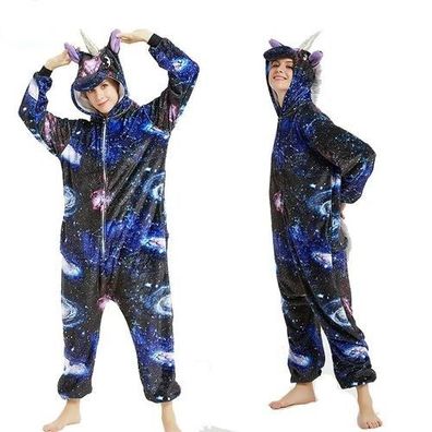 Einhorn Kigurumi Onesie Erwachsene Tier Cosplay Pyjamas Plusch Flanell Halloween