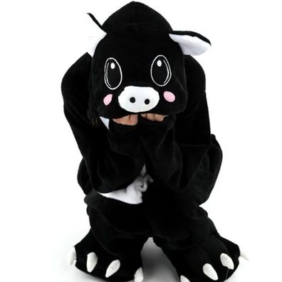 Schwarzes Schwein Kigurumi Onesie Erwachsene Tier Cosplay Pyjamas Plusch Halloween