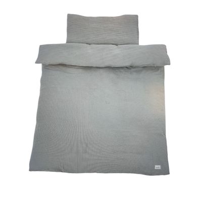 Pinolino Musselin Bettwäsche Set 2-tlg. grau 100x135 cm 60x40 cm Baumwolle