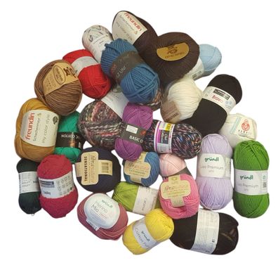 Überraschung Paket Mix 1 kg Wolle Garn Häkeln Stricken Hobby Mischpaket Händlerbox