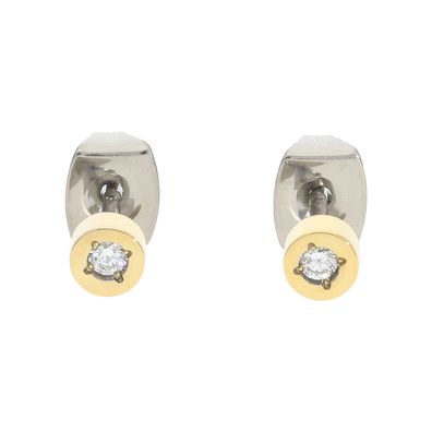 05083-04 Boccia Ohrstecker Titan Gold plattiert mit Brillanten