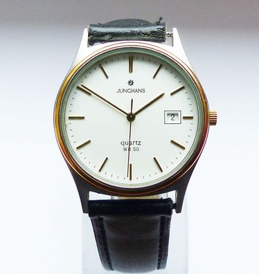 Schöne Klassische Junghans Bicolor Calendar Herren Vintage Armbanduhr Top Zustand