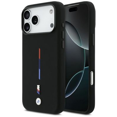 Hülle Case iPhone 17 Pro Max BMW MagSafe Silikon schwarz Tricolor Logo Metall