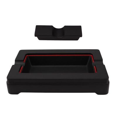 Passatore Zigarrenaschenbecher Aluminium schwarz / rot