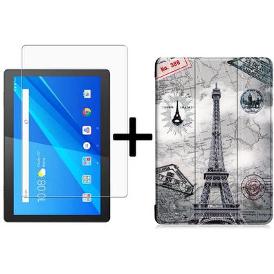 Set für Lenovo Tab M10 (2018) TB-X605F 10.1 Hülle mit Displayschutz Schutzfolie