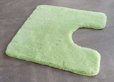 Minya Farn Grün WC-Vorleger mit Ausschnitt 55×55cm | Florhöhe: 25mm | ohne Latex
