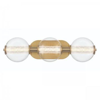 Elstead Lighting LED Wandleuchte Atomo 3-flammig Gold Gebürstet 3000K