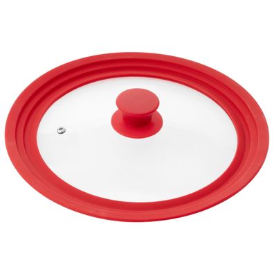 bremermann Universal-Glasdeckel mit Silikonrand, 30/32/34 cm, rot groß