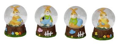12 Stück Osterhasen Schneekugel bunt 6cm Ostern Osterdeko Frühling