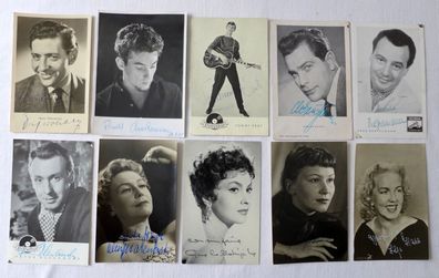 10 Foto Autogramm Karten Schauspieler Sänger Kent Frisch Gina Lollobrigida Hass