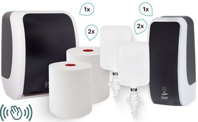 Komplett-set Waschraum SENSOR: Handtuchrollenspender SENSOR + 2 TAD Handtuchrollen