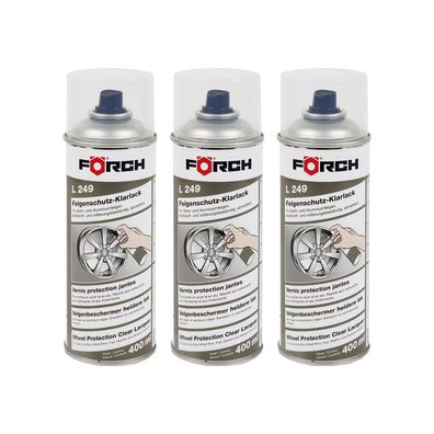 3x FOERCH L249 Felgenschutz Klarlack 0.4 LTR Reparaturlack Wetterschutz