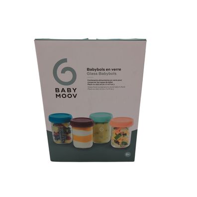 Babymoov Babybols Glasbehälter Babynahrung 4x 220 ml Aufbewahrung Einfrieren