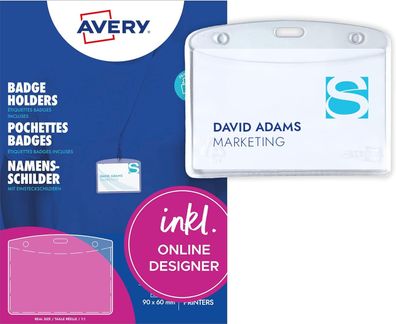 AVERY Zweckform 4823 Namensschilder für Kleidung 20 Stück (60x90mm, Namensschilder-Ta