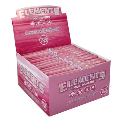Elements Connoisseur King Size Slim 24x PINK Papers + Tips à 32 Blatt + 32 Tips