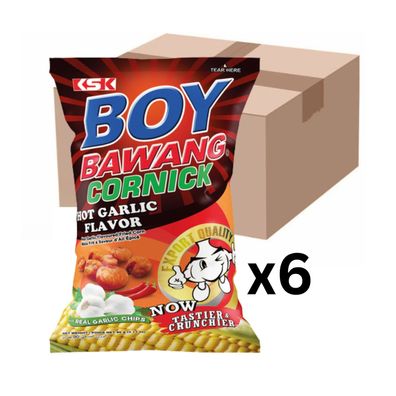 6er-Pack Boy Bawang Cornick Frittierter Mais Scharfer Knoblauch 90g