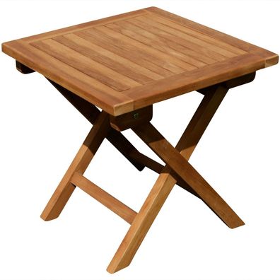 TEAK Klapptisch Holztisch Gartentisch Beistelltisch 45x45cm Holz JAV-PICNIC