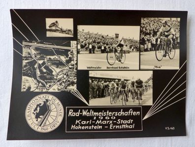 Foto AK Rad Weltmeisterschaft 1960 Karl Marx Stadt Hohenstein Ernstthal Täve Eckstein