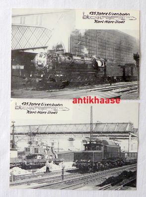 2 AK 125 Jahre Eisenbahn Karl Marx Stadt Dampf Lok Br. 43 E Lok 254052-4