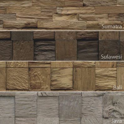 INDO Holz Wandverblender Root Teak mixed