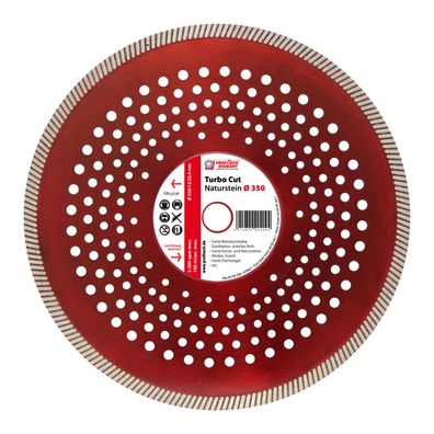 Diamanttrennscheibe D 350 x L 25,4 Turbo Cut Naturstein