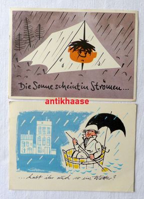 2 AK DDR habt ihr auch so ein Wetter Humor Scherz Die Sonne scheint in Strömen